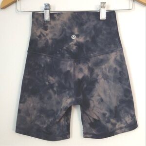 Lululemon Align Bike Shorts Blue Tie Dye Yoga Running